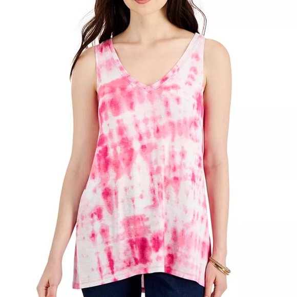 STYLE & CO Women's Tie-Dyed Drapey Tank Top - Picture 1 of 2